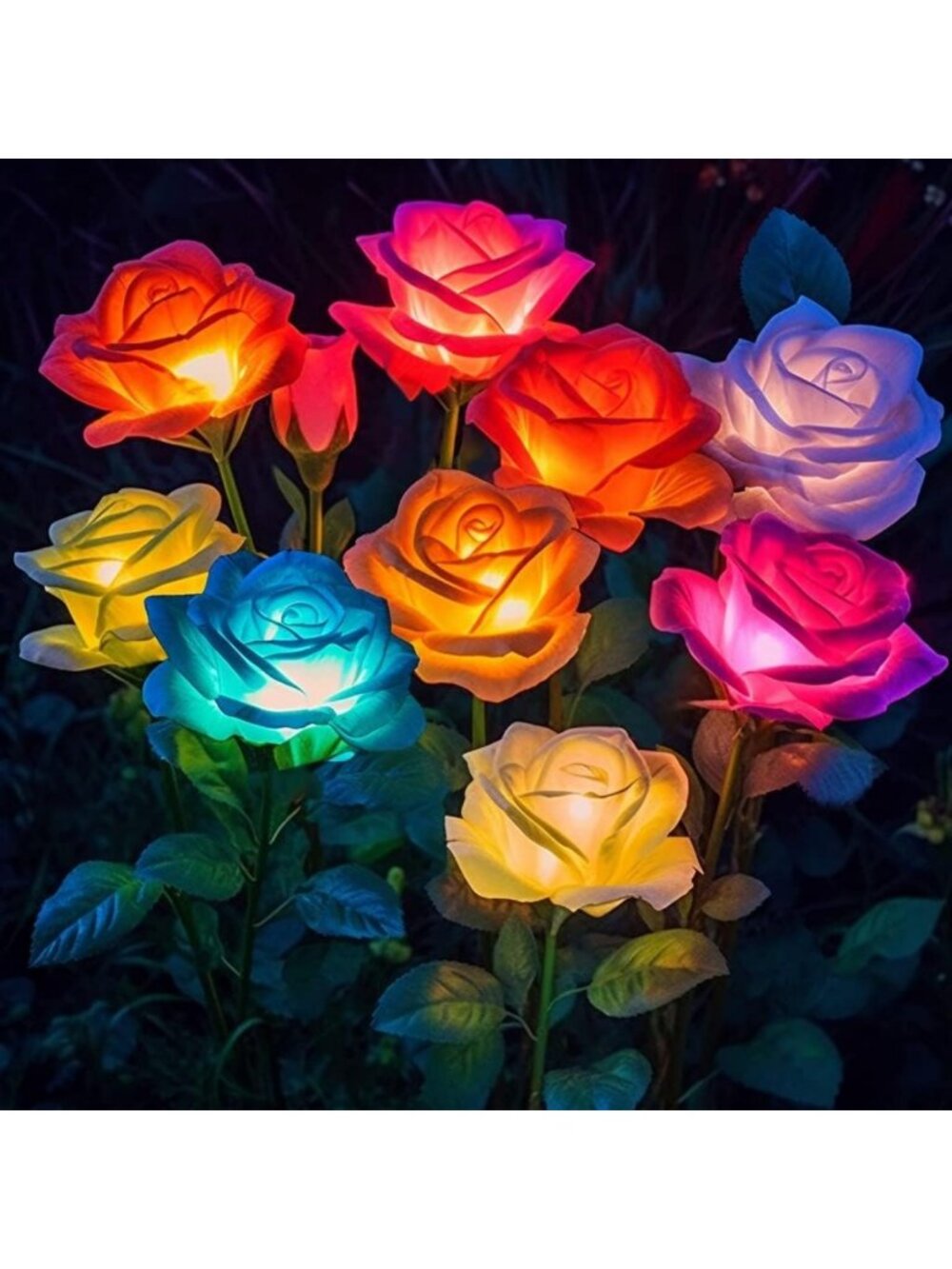 4-Pack Waterproof Solar Flower Lights for Outdoor Garden Decor - Brighten Your